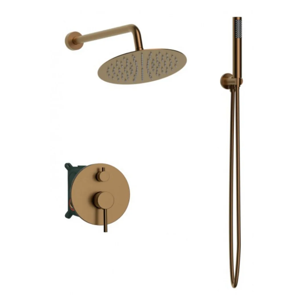 σετ εντοιχισμου ντουζ brushed copper